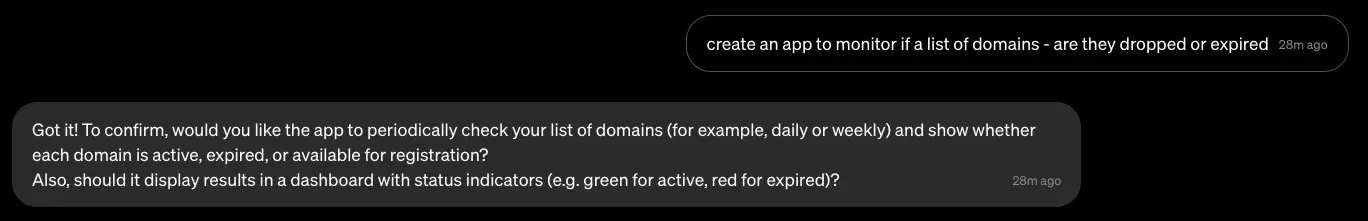Erster Prompt an Caffeine AI