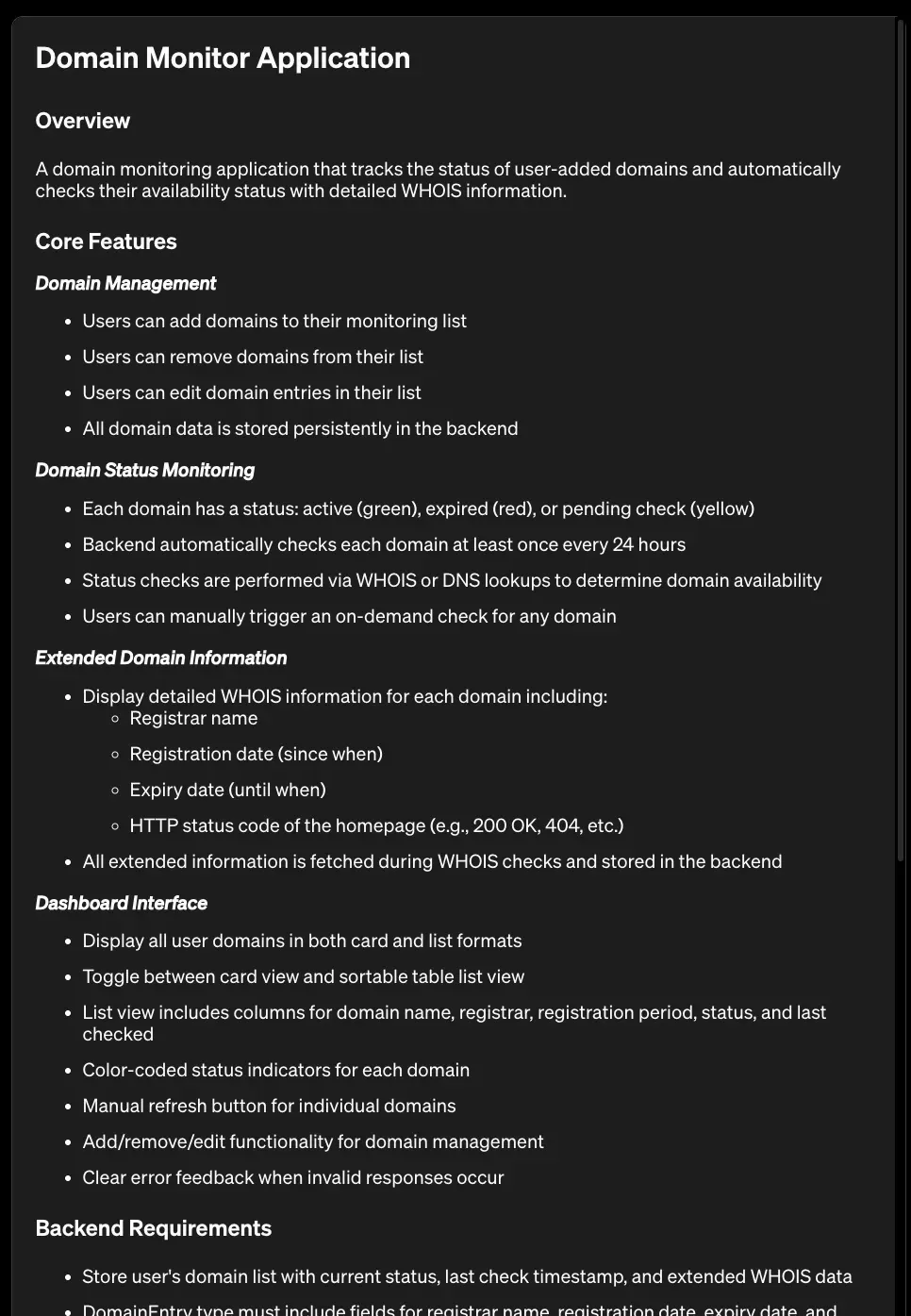 Caffeine generierte SPEC.md Dokument